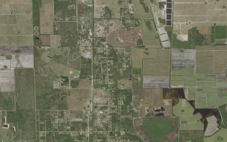 Aerial view centered on Pioneer, Florida