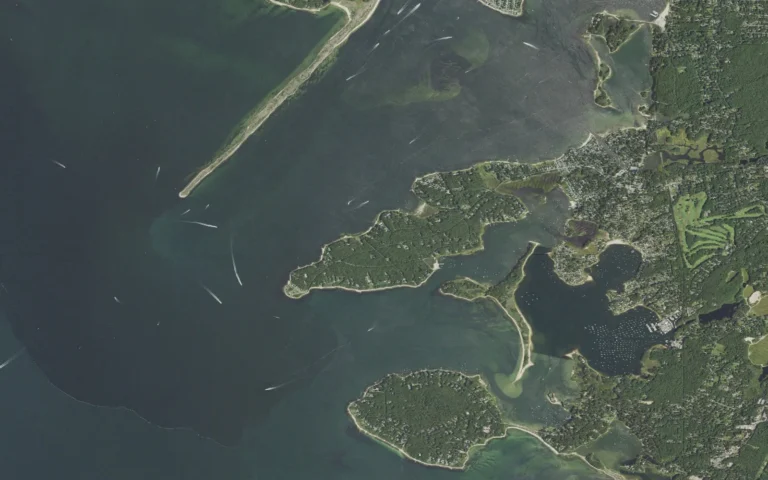 Aerial view centered on Pocasset, Massachusetts