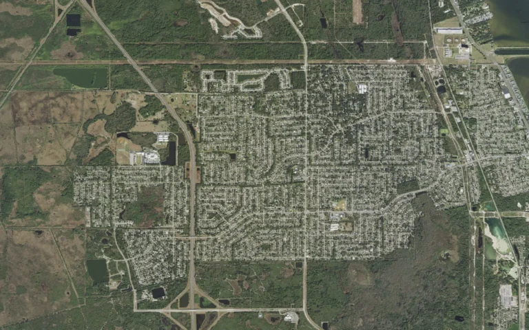 Aerial view centered on Port St. John, Florida