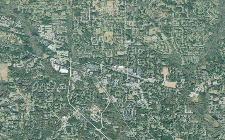 Aerial view centered on Powder Springs, Georgia