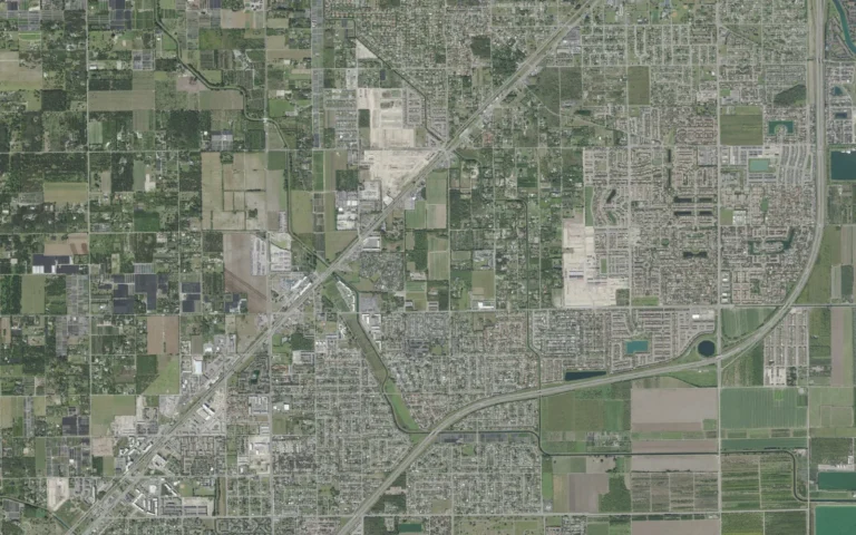 Aerial view centered on Princeton, Florida