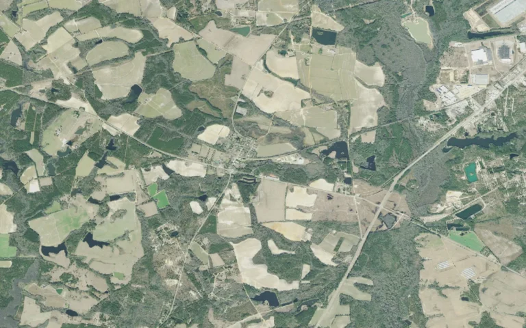 Aerial view centered on Register, Georgia