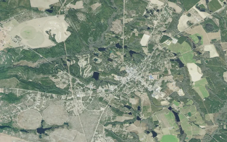 Aerial view centered on Reidsville, Georgia