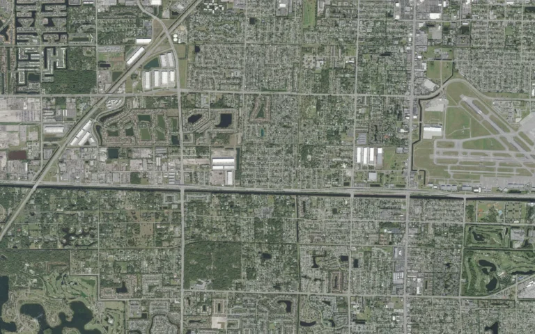 Aerial view centered on Royal Palm Estates, Florida