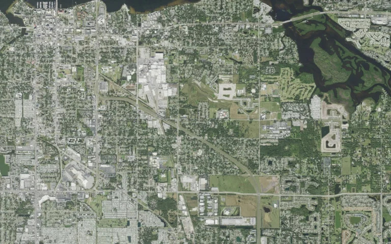 Aerial view centered on Samoset, Florida