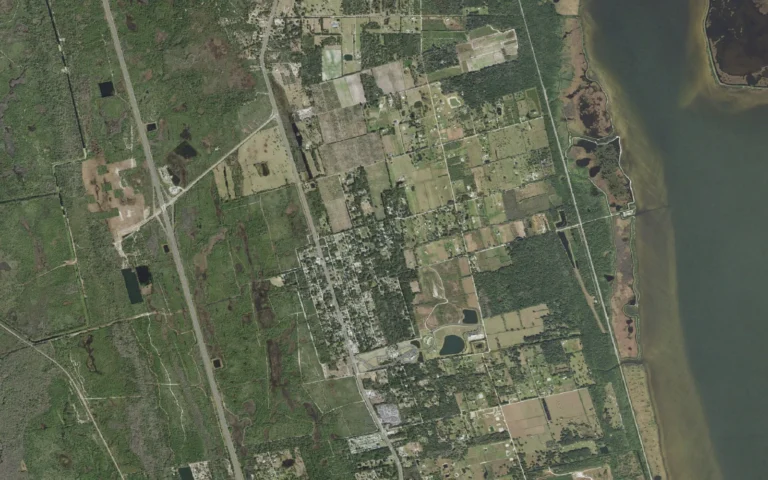 Aerial view centered on Scottsmoor, Florida