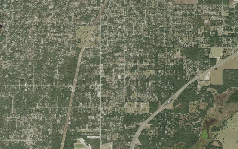 Aerial view centered on Shady Hills, Florida