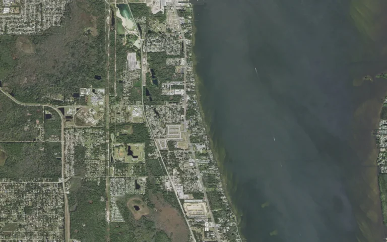 Aerial view centered on Sharpes, Florida