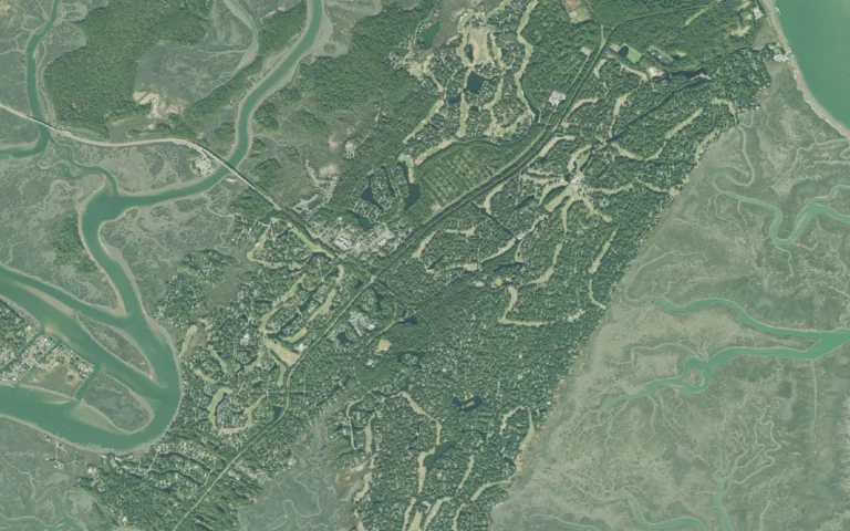 Aerial view centered on Skidaway Island, Georgia