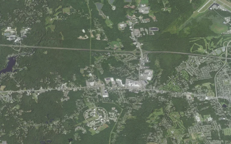 Aerial view centered on Smith Mills, Massachusetts