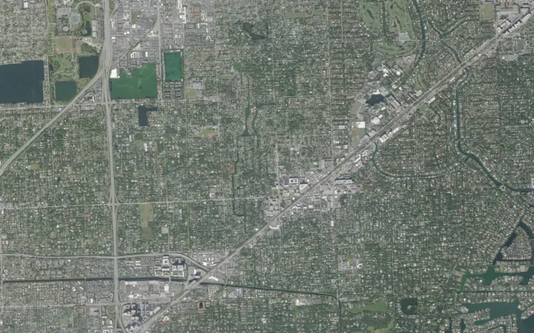 Aerial view centered on South Miami, Florida