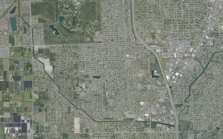 Aerial view centered on South Miami Heights, Florida