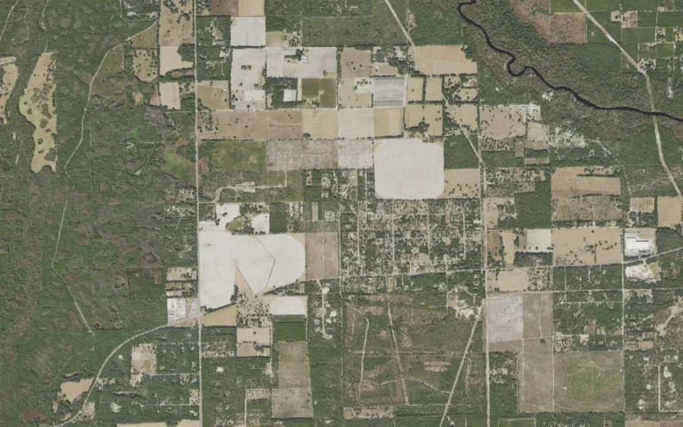 Aerial view centered on Spring Ridge, Florida