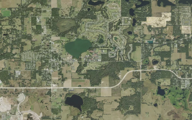 Aerial view centered on St. Leo, Florida