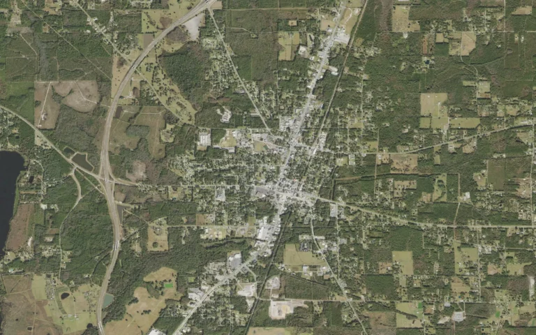 Aerial view centered on Starke, Florida