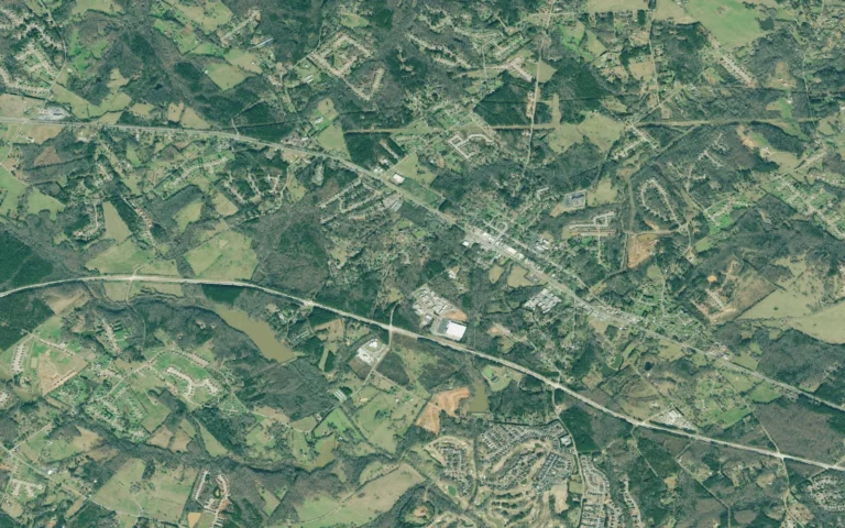 Aerial view centered on Statham, Georgia
