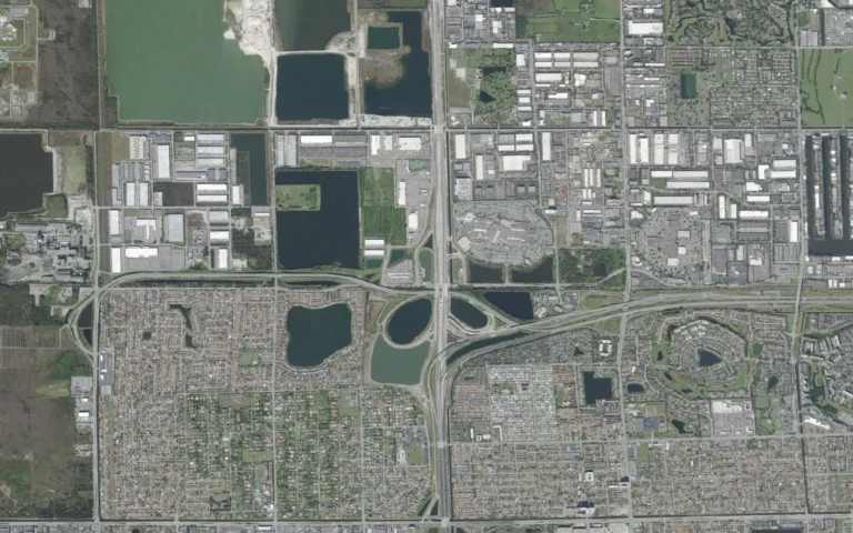 Aerial view centered on Sweetwater, Florida