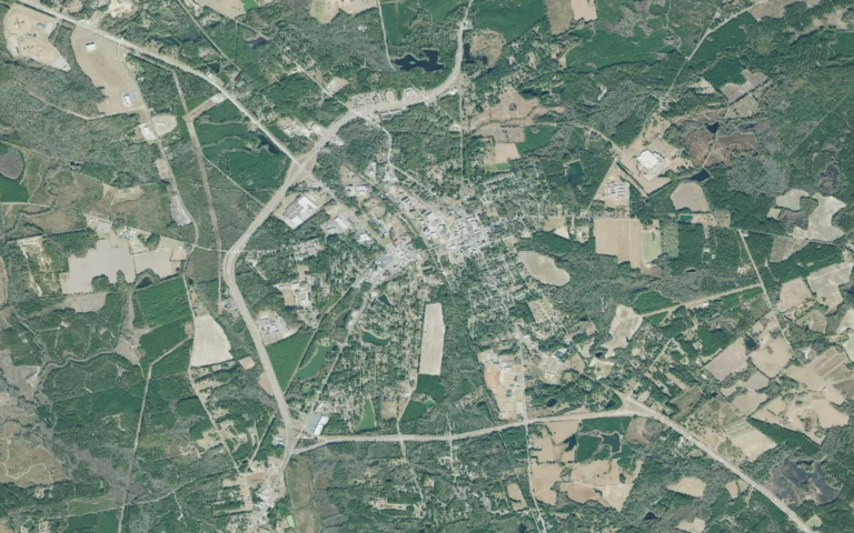 Aerial view centered on Sylvania, Georgia