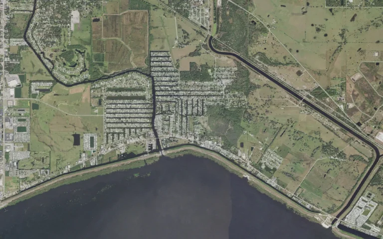 Aerial view centered on Taylor Creek, Florida