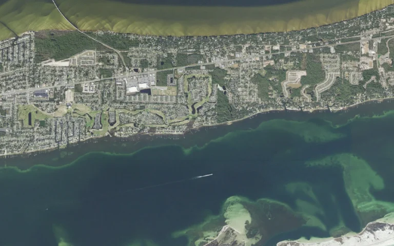 Aerial view centered on Tiger Point, Florida