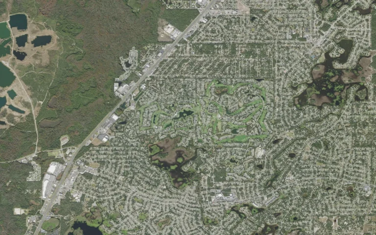 Aerial view centered on Timber Pines, Florida