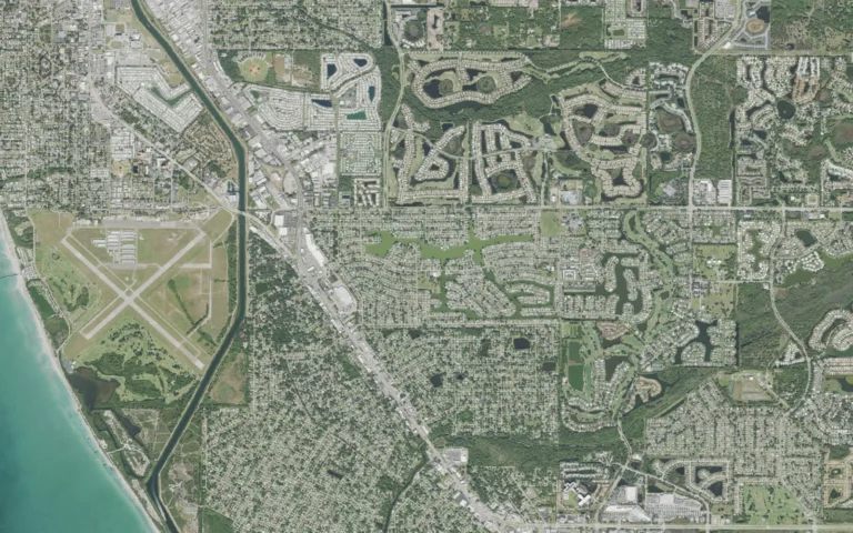 Aerial view centered on Venice Gardens, Florida