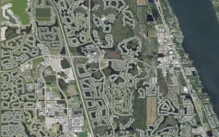 Aerial view centered on Viera East, Florida