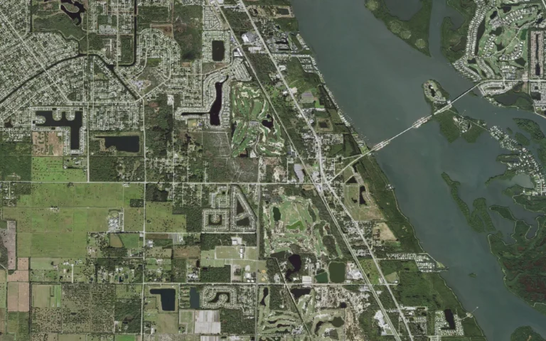 Aerial view centered on Wabasso, Florida