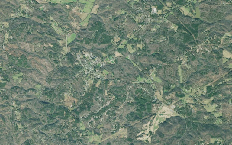 Aerial view centered on Waleska, Georgia