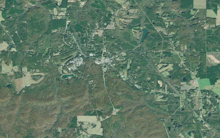 Aerial view centered on Warm Springs, Georgia