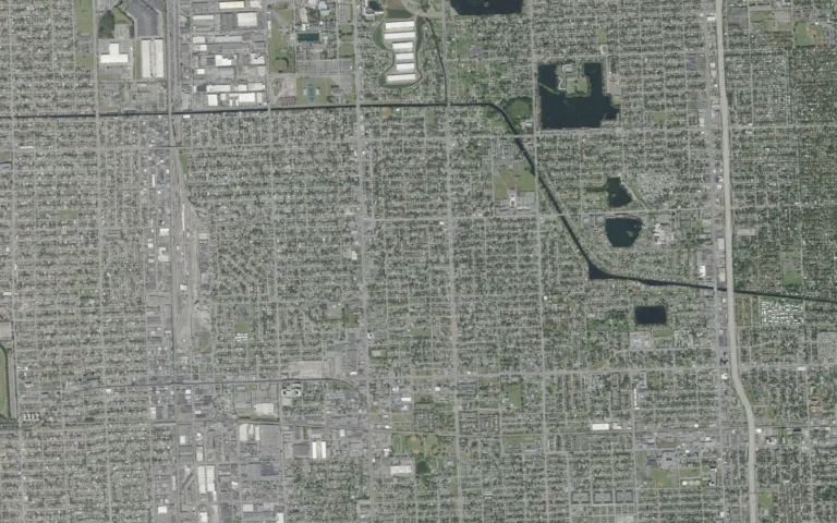 Aerial view centered on West Little River, Florida
