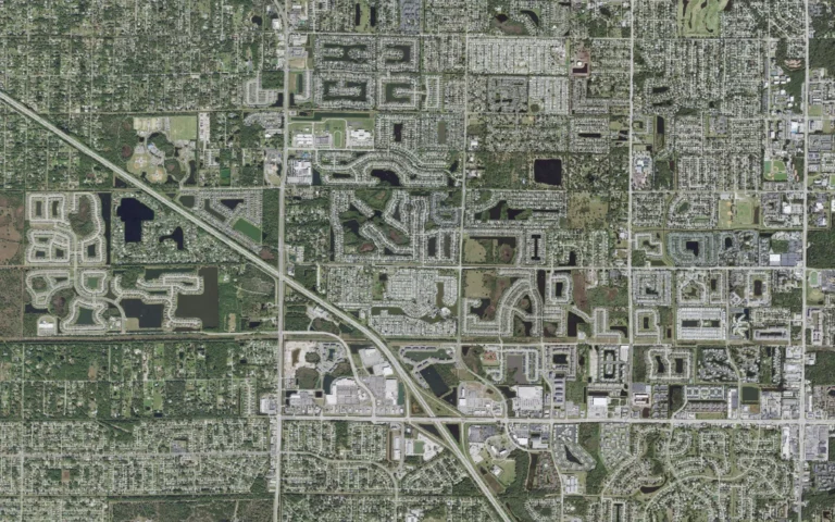 Aerial view centered on West Melbourne, Florida