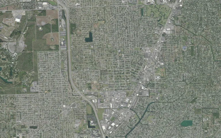 Aerial view centered on West Perrine, Florida