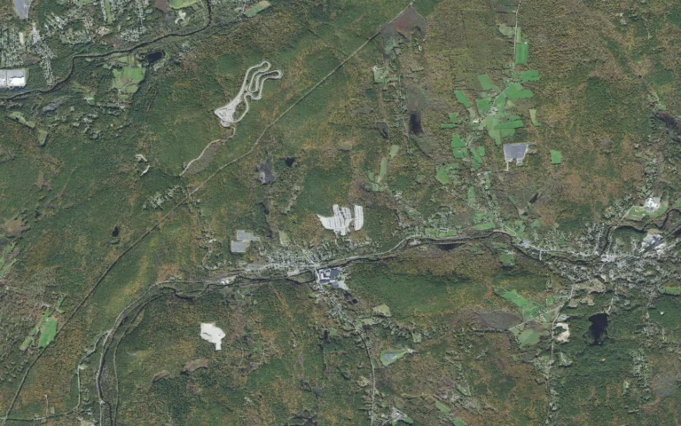 Aerial view centered on West Warren, Massachusetts