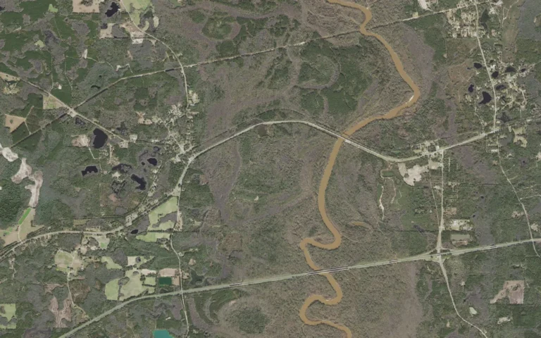 Aerial view centered on Westville, Florida