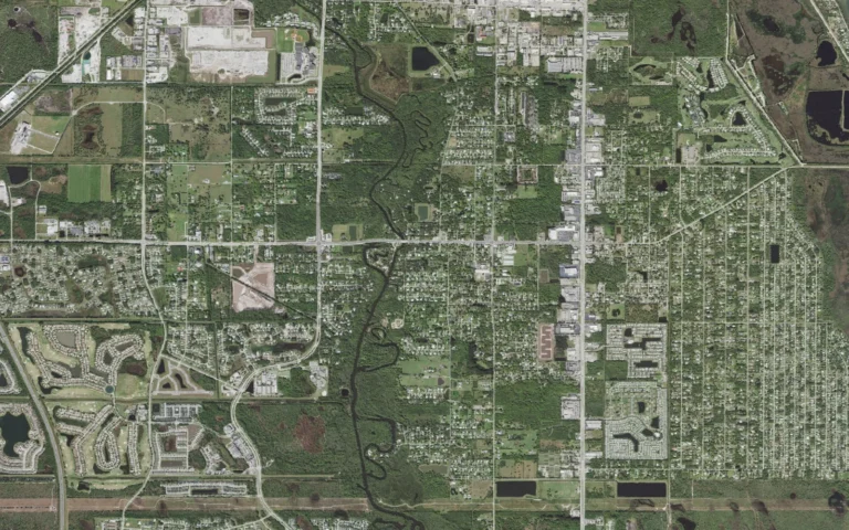 Aerial view centered on White City, Florida