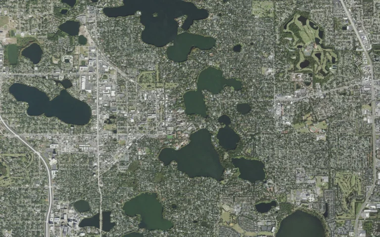 Aerial view centered on Winter Park, Florida