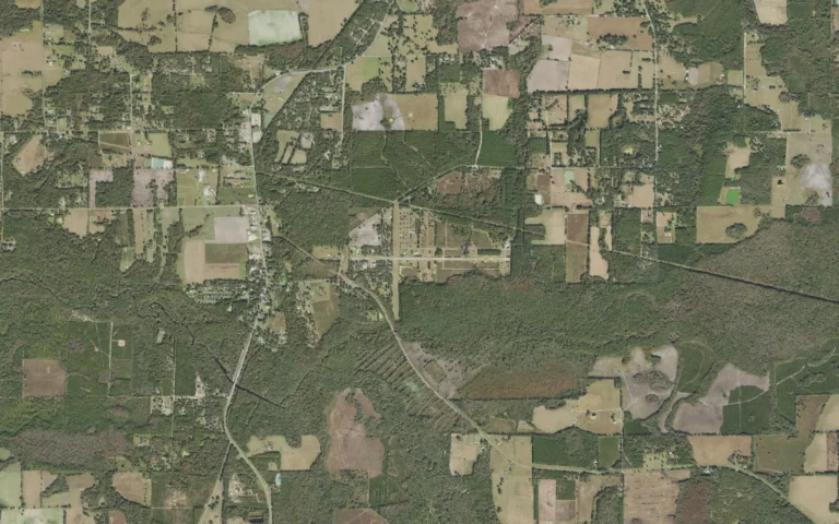 Aerial view centered on Worthington Springs, Florida