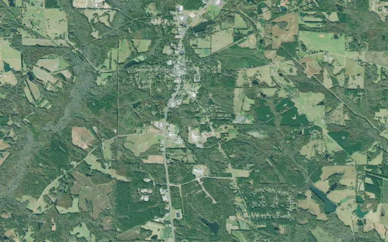 Aerial view centered on Zebulon, Georgia
