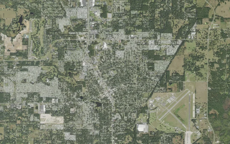 Aerial view centered on Zephyrhills, Florida