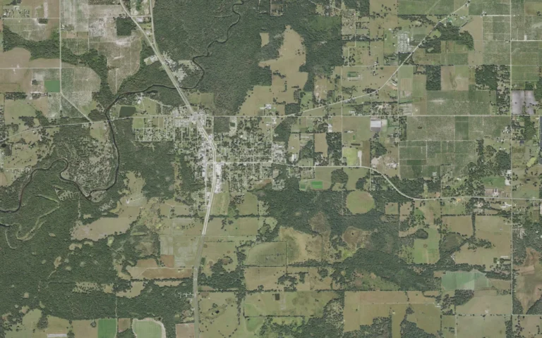Aerial view centered on Zolfo Springs, Florida